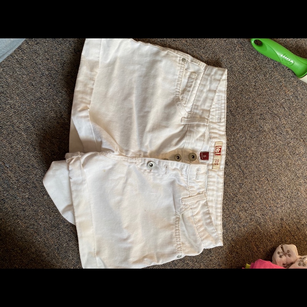 White jean shorts